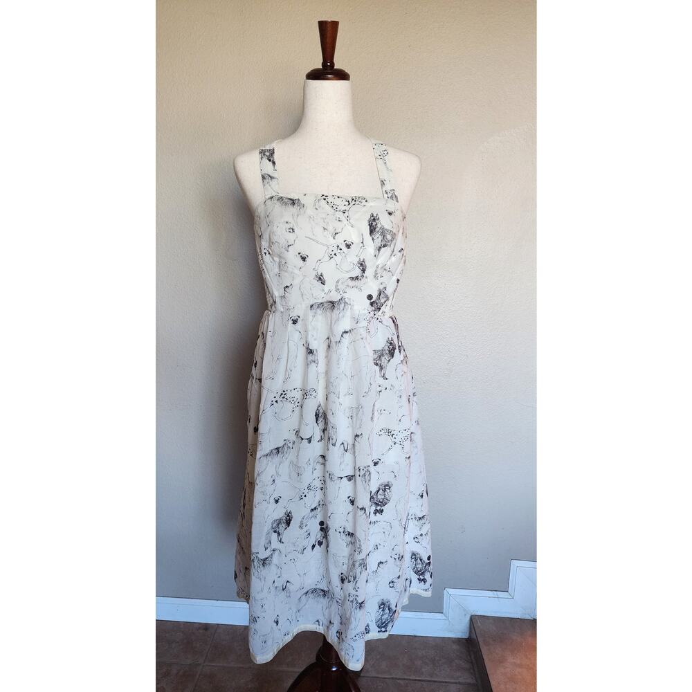 Anthropologie Maeve Fetch & Frolic Dog Print Midi Dress - Picture 10 of 16